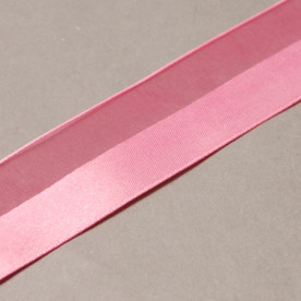 Стрічка з органзи та атласу малинового кольору, 25 мм, 90 см