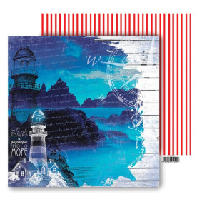 Папір для скрапбукінгу двостороння "Розмова про море", 30 * 30 см від АртУзор