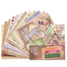 Набор бумаги "Наслаждайся каждым моментом", 12 л , 14,5*14,5 см от АртУзор