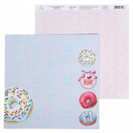 Папір для скрапбукінгу "Рожево-блакитний патерн", 29,5 * 29,5 см від АртУзор