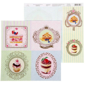 Бумага для скрапбукинга "Дессерты со всего мира", 29,5*29,5 см от АртУзор