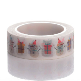Паперовий скотч Snowman & Gift, 15 мм, 10 м