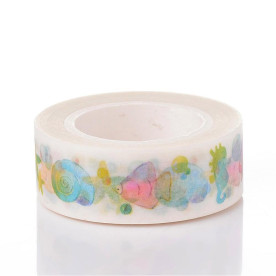Бумажный скотч Fish and Conch , 15 мм , 10 м