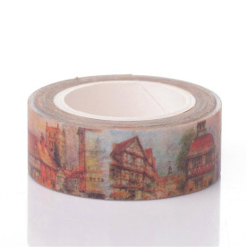 Бумажный скотч Buildings 2 ,15 мм ,10 м