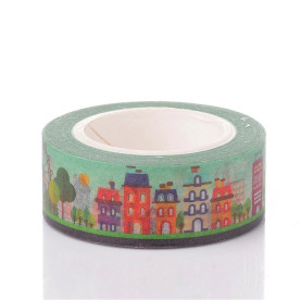 Бумажный скотч Buildings3, 15 мм ,10 м