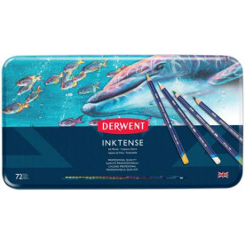 Набор чернильных карандашей Inktense, 72 цв, в металл. коробке, Derwent