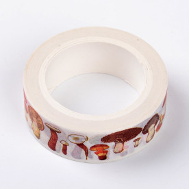 Паперовий скотч Грибочки, 15 мм, 10 м