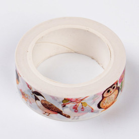 Паперовий скотч "Пташки", 15 мм, 10 м