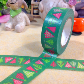 Бумажный скотч "Christmas Tree", 15 мм ,10 м