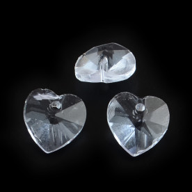 Скляна намистина "Сердечко", ніжно-блакитного кольору. розмір 10 * 10 мм, 1 шт