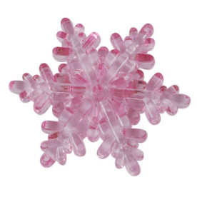 Акриловое украшение Снежинка, размер 6,5 см, цвет розовый, 1 шт