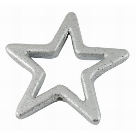 Пластиковое украшение Звезда, серебро с глиттером, размер 49*48 мм , 1 шт