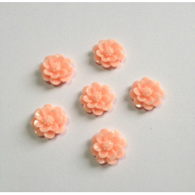 Кабошон Цветок, розового цвета, диаметр 15 мм, толщина 6 мм