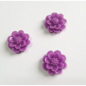 Кабошон Квітка, фіолетового кольору, діаметр 15 мм, товщина 6 мм