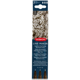 Набір лінерів Line Maker Black, 3шт, чорні, Derwent