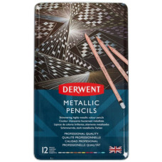 Набор цветных карандашей Metallic, 12 цветов, металлическая коробка, Derwent