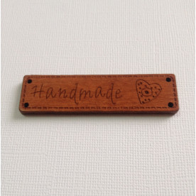 Деревянная бирка "Handmade" Сердце , размер 6,4х1,7 см