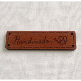 Дерев'яна бирка "Handmade" леечки, розмір 6,4х1,7 см