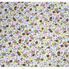 Тканина на клейовий основі Квіти коричневі з рожевим, 297х210 см