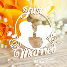 Чипборд свадебные силуэты "Just Married", 70*70 мм от Scrapbox