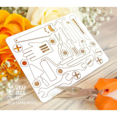 Чипборд набор строительных инструментов , 121*95 мм от Scrapbox