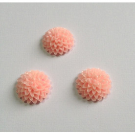 Кабошон Хризантема, цвет baby pink, размер 15 мм