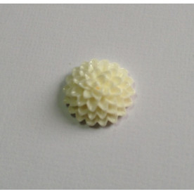 Кабошон Хризантема, колір ванільний, розмір 15 мм