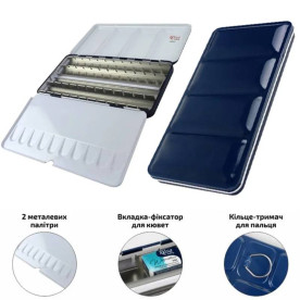 Пенал для акварельных красок металлический, 28 кювет, Rosa Gallery