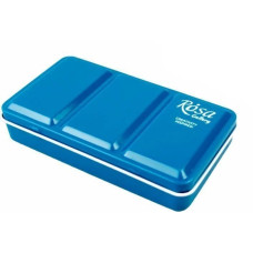 Пенал для акварельних фарб металевий, бірюза, 12 кювет, Rosa Gallery