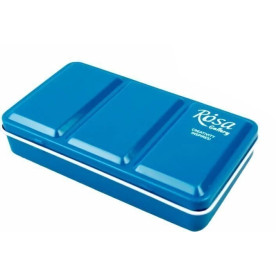 Пенал для акварельних фарб металевий, бірюза, 12 кювет, Rosa Gallery