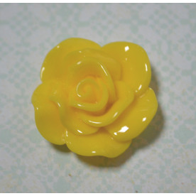 Кабошон Роза раскрытые лепестки, цвет желтый, 15*6 мм, 1 шт