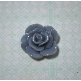 Кабошон Роза раскрытые лепестки, цвет серый, 15*6 мм, 1 шт
