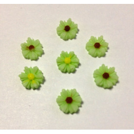 Кабошон Ромашка, цвет салатовый, размер 9 мм, 1 шт