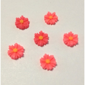 Кабошон Ромашка, колір яскраво-рожевий, розмір 9 мм, 1 шт