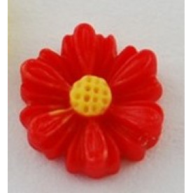 Кабошон Ромашка, колір червоний, розмір 9 мм, 1 шт