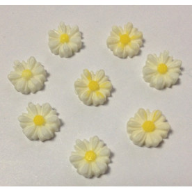 Кабошон Ромашка, колір білий, розмір 9 мм, 1 шт