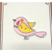 Деревянная пуговица "Птичка", цвет нежно-розовый, размер 24*40 мм, 1 шт