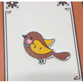 Дерев'яна гудзик "Пташка", колір коричневий, розмір 24 ​​* 40 мм, 1 шт