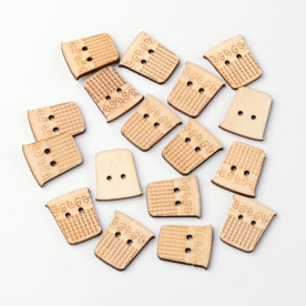 Деревянная пуговица "Наперсток", размер 22*19 мм, 1 шт