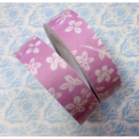 Стрічка на клейовий основі в квіточку, колір бузковий, 1,5 см, 4 м