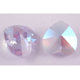 Скляна гранована намистина Серце, бузковий колір, розмір 8 мм