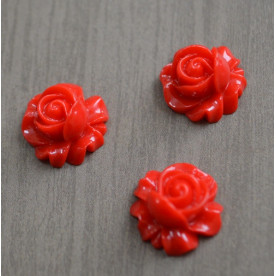 Кабошон пластиковый Роза, 16*9 мм , 1 шт , цвет красный