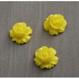 Кабошон пластиковый Роза, 16*9 мм , 1 шт , цвет желтый