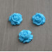 Кабошон пластиковый Роза, 16*9 мм , 1 шт , цвет голубой