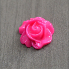 Кабошон пластиковий Троянда, 16 * 9 мм, 1 шт, колір яскраво-рожевий