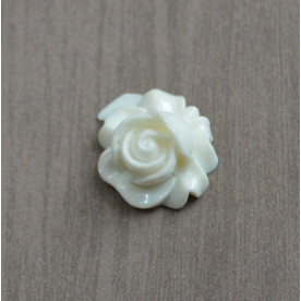 Кабошон пластиковый Роза, 16*9 мм , 1 шт , цвет слоновой кости