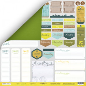 Лист двусторонней бумаги Карточки 2 (eng.) , 30*30 см, 1 лист Scrapmir