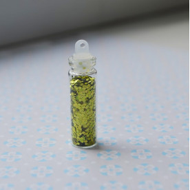 Гліттер декоративний в пляшечці, 3,4 г, розмір пляшечки 40 х 11 мм, зелений