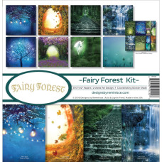 Набор бумаги Fairy Forest W/Fireflies & Unicorn, 30*30 см, 8 л+ наклейк Reminisce