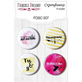 Набір скрапфішек "Щасливий момент" 4 шт, 25 мм від Фабрика Декору